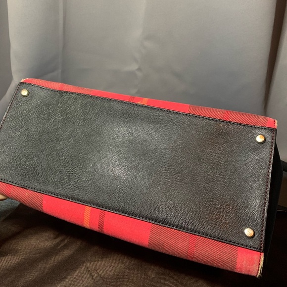 Kate Spade Cameron Street Red Plaid Candace Satchel Handbag - Picture 10 of 14